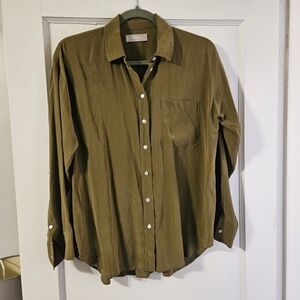 Everlane Green Silk Blouse